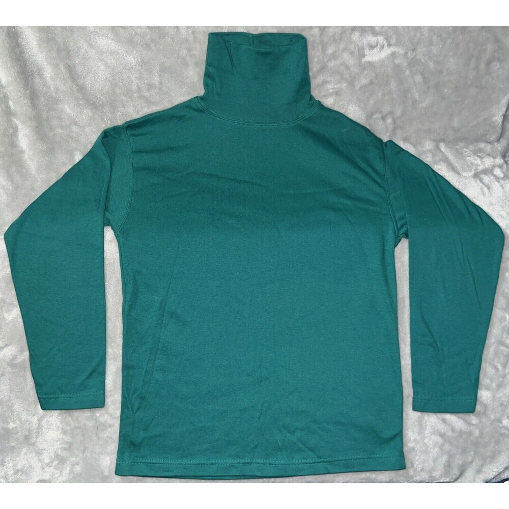 JL Plum Vintage 80s Adult S 100% Cotton Turtleneck Stretch Thermal Knit